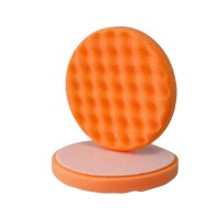 Polierkit 6tlg. Pad orange gewaffelt Ø 150mm schleifen inkl. Polierteller und Spanndorn