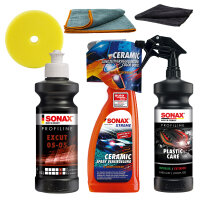 Sonax Auto Politur & Pflege Set  + 125mm Polierpads für Exzenterpoliermaschinen