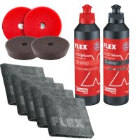 Flex Aufbereiter Set mit Politur und Pads in 75/85 mm