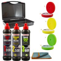 Menzerna Autopolitur Set 125/140 + PP-Pads für Exzenterpolierer Komplett Kit im Koffer