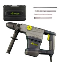 Titan PP4001 Bohrhammer | 1100 Watt | Antivibrationssystem |  inkl. Koffer, Zubehör & Zusatzhandgriff