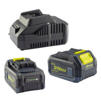 Titan Schnellladegerät PQC2104 + 2 Li-Ion Akku 21 V max 5.0 Ah