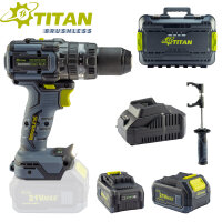 Titan Akku Schlagbohrschrauber PDH16021B-Core | 2x 5Ah +...