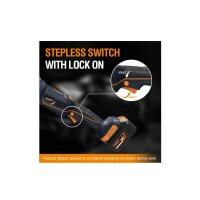 MAXXT MDP20V beim Polieren einer Fahrzeuglackoberfläche. Der 20V bürstenlose Motor sorgt für schnelles, gleichmäßiges Ausblenden von Kratzern.
